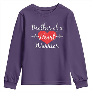Brother Of A Heart Warrior Youth Sweatshirt CHD Awareness Heart TS11 Purple Print Your Wear