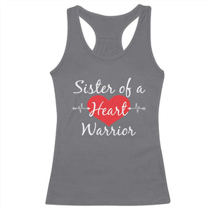 Sister Of A Heart Warrior Racerback Tank Top CHD Awareness Heart TS11 Charcoal Print Your Wear