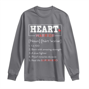 Heart Warrior Definition Long Sleeve Shirt Congenital Heart Disease CHD Awareness TS11 Charcoal Print Your Wear