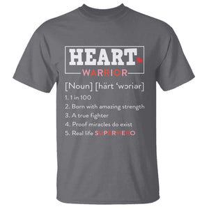 Heart Warrior Definition T Shirt Congenital Heart Disease CHD Awareness TS11 Charcoal Print Your Wear