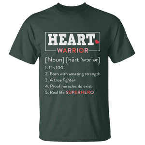 Heart Warrior Definition T Shirt Congenital Heart Disease CHD Awareness TS11 Dark Forest Green Print Your Wear