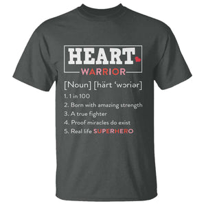 Heart Warrior Definition T Shirt Congenital Heart Disease CHD Awareness TS11 Dark Heather Print Your Wear