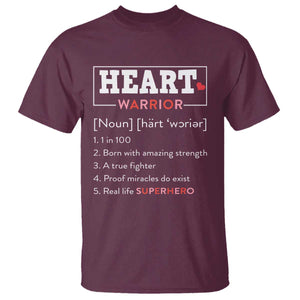 Heart Warrior Definition T Shirt Congenital Heart Disease CHD Awareness TS11 Maroon Print Your Wear