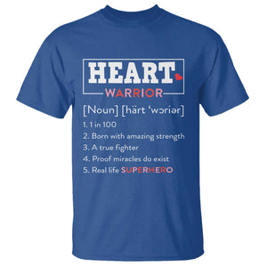 Heart Warrior Definition T Shirt Congenital Heart Disease CHD Awareness TS11 Royal Blue Print Your Wear