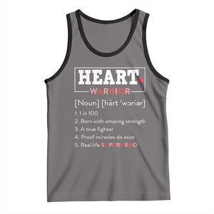 Heart Warrior Definition Tank Top Congenital Heart Disease CHD Awareness TS11 Deep Heather Black Print Your Wear