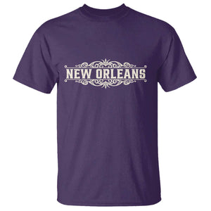 NOLA New Orleans Pride Vintage Scrollwork T Shirt TS11 Purple Print Your Wear