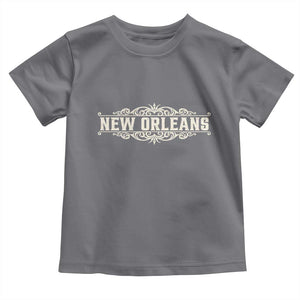 NOLA New Orleans Pride Vintage Scrollwork Toddler T Shirt TS11 Charcoal Print Your Wear