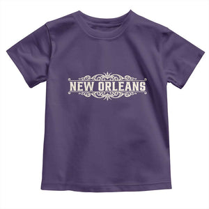 NOLA New Orleans Pride Vintage Scrollwork Toddler T Shirt TS11 Purple Print Your Wear
