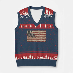 Louisiana Pride Vintage American Flag State Map V-Neck Knit Sweater Vest TS11 Navy Red Print Your Wear