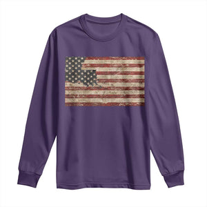Louisiana Pride Vintage American Flag State Map Long Sleeve Shirt TS11 Purple Print Your Wear