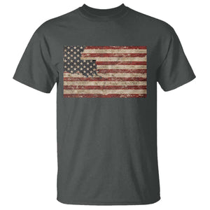 Louisiana Pride Vintage American Flag State Map T Shirt TS11 Dark Heather Print Your Wear