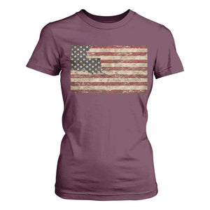 Louisiana Pride Vintage American Flag State Map T Shirt For Women TS11 Maroon Print Your Wear