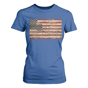 Louisiana Pride Vintage American Flag State Map T Shirt For Women TS11 Royal Blue Print Your Wear