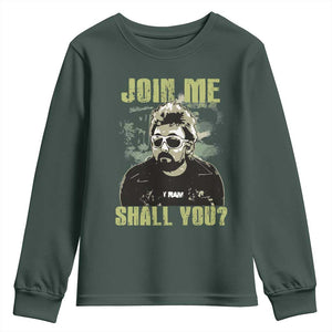 Adam Inspired Memorial Youth Sweatshirt Join Me Shall You The Woo Tribute TS11 Dark Forest Green Print Your Wear