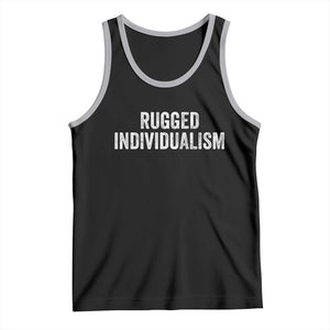 Rugged Individualism Tank Top Funny Capitalism Saying TS11 Black Athletic Heather Print Your Wear