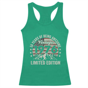 50th Birthday Vintage 1976 Limited Edition Racerback Tank Top 50 Years Of Being Awesome American Flag TS11 Irish Green Print Your Wear