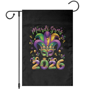 Mardi Gras 2026 Garden Flag Funny Jester Hat Carnival Fleur De Lis TS11 Black Print Your Wear