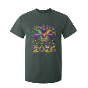 Mardi Gras 2026 T Shirt For Kid Funny Jester Hat Carnival Fleur De Lis TS11 Dark Forest Green Print Your Wear