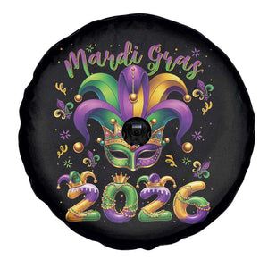 Mardi Gras 2026 Spare Tire Cover Funny Jester Hat Carnival Fleur De Lis TS11 Print Your Wear