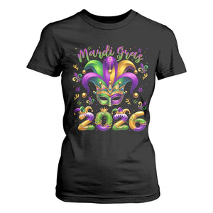 Mardi Gras 2026 T Shirt For Women Funny Jester Hat Carnival Fleur De Lis TS11 Black Print Your Wear