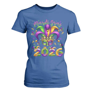 Mardi Gras 2026 T Shirt For Women Funny Jester Hat Carnival Fleur De Lis TS11 Royal Blue Print Your Wear