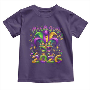 Mardi Gras 2026 Toddler T Shirt Funny Jester Hat Carnival Fleur De Lis TS11 Purple Print Your Wear