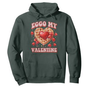 Eggo My Valentine Hoodie Funny Romantic Stranger Valentine's Day TS11 Dark Forest Green Print Your Wear