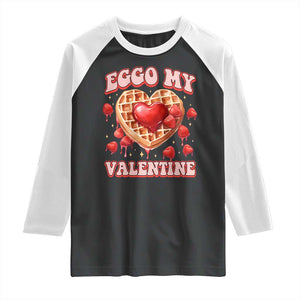 Eggo My Valentine Raglan Shirt Funny Romantic Stranger Valentine's Day TS11 Black White Print Your Wear