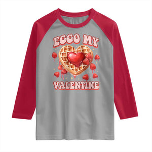 Eggo My Valentine Raglan Shirt Funny Romantic Stranger Valentine's Day TS11 Sport Gray Red Print Your Wear