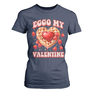 Eggo My Valentine T Shirt For Women Funny Romantic Stranger Valentine's Day TS11 Navy Print Your Wear