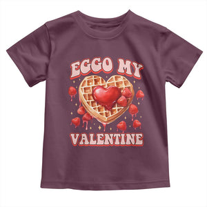 Eggo My Valentine Toddler T Shirt Funny Romantic Stranger Valentine's Day TS11 Maroon Print Your Wear