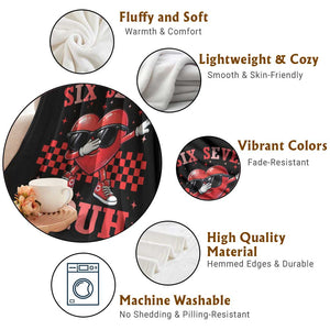Funny Six Seven Bruh Valentines Day Throw Blanket Six Seven Dabbing Heart TS11 Print Your Wear