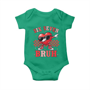 Funny Six Seven Bruh Valentines Day Baby Onesie Six Seven Dabbing Heart TS11 Irish Green Print Your Wear