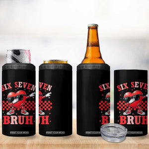 Funny Six Seven Bruh Valentines Day 4 in 1 Can Cooler Tumbler Six Seven Dabbing Heart TS11 Print Your Wear