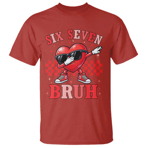 Funny Six Seven Bruh Valentines Day T Shirt Six Seven Dabbing Heart TS11 Red Print Your Wear