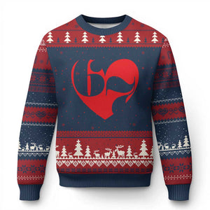 Funny Six Seven 67 Meme Valentines Day Red Heart Ugly Christmas Sweater TS11 Navy Red Print Your Wear