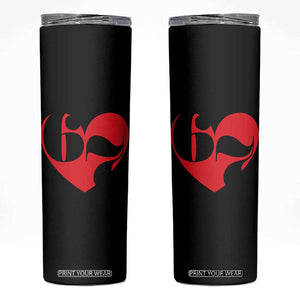 Funny Six Seven 67 Meme Valentines Day Red Heart Skinny Tumbler TS11 Black Print Your Wear
