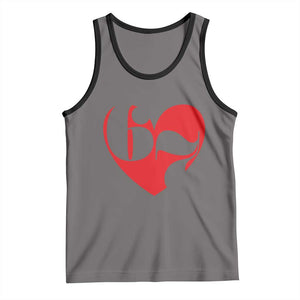 Funny Six Seven 67 Meme Valentines Day Red Heart Tank Top TS11 Deep Heather Black Print Your Wear
