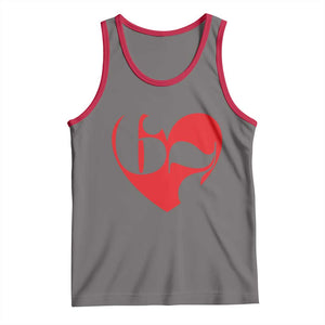 Funny Six Seven 67 Meme Valentines Day Red Heart Tank Top TS11 Deep Heather Red Print Your Wear
