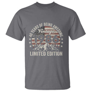 40th Birthday Made In 1986 Limited Edition T Shirt 40 Years Of Being Awesome American Flag TS11 Charcoal Print Your Wear