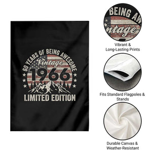 60th Birthday Vintage 1966 Limited Edition Garden Flag 60 Years Of Being Awesome American Flag TS11 Print Your Wear