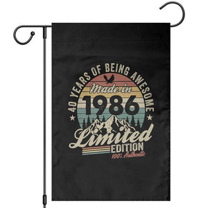 40th Birthday Made In 1986 Garden Flag 40 Years Of Being Awesome Vintage Limited Edition TS11 Black Print Your Wear