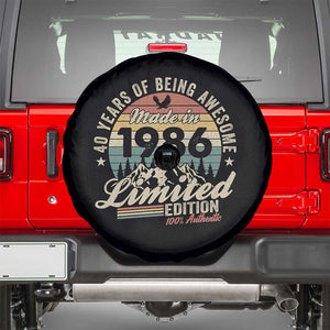 40th Birthday Made In 1986 Spare Tire Cover 40 Years Of Being Awesome Vintage Limited Edition TS11 Black Print Your Wear