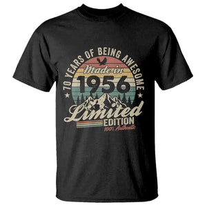 70th Birthday Made In 1956 T Shirt 70 Years Of Being Awesome Vintage Limited Edition TS11 Black Print Your Wear