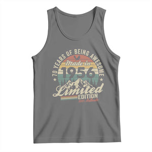 70th Birthday Made In 1956 Tank Top 70 Years Of Being Awesome Vintage Limited Edition TS11 Black Heather Print Your Wear