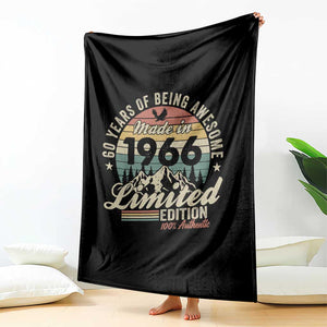 60th Birthday Made In 1966 Throw Blanket 60 Years Of Being Awesome Vintage Limited Edition TS11 Print Your Wear