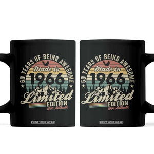 60th Birthday Made In 1966 Coffee Mug 60 Years Of Being Awesome Vintage Limited Edition TS11 Black Print Your Wear
