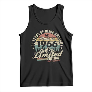 60th Birthday Made In 1966 Tank Top 60 Years Of Being Awesome Vintage Limited Edition TS11 Black Print Your Wear