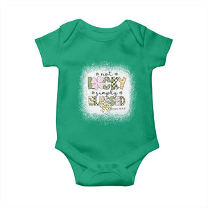 Not Lucky Simply Blessed Baby Onesie Blessed Christian Shamrocks St Patricks Day TS11 Irish Green Print Your Wear