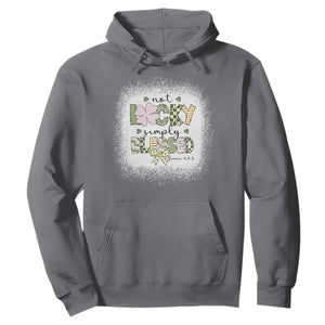 Not Lucky Simply Blessed Hoodie Blessed Christian Shamrocks St Patricks Day TS11 Charcoal Print Your Wear